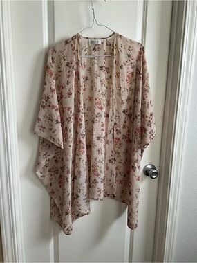 Floral Kimono Cardigan in Blush